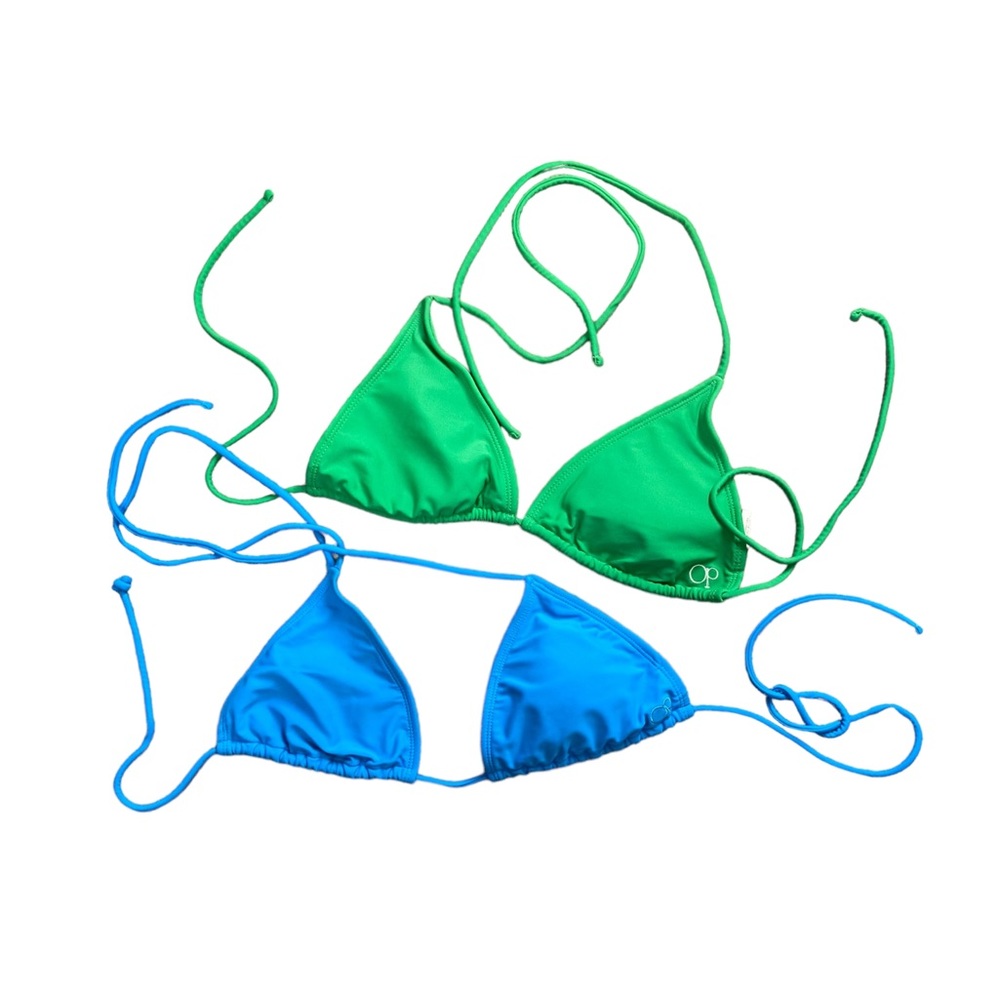 Two OP Bikini Tops - Green and Blue